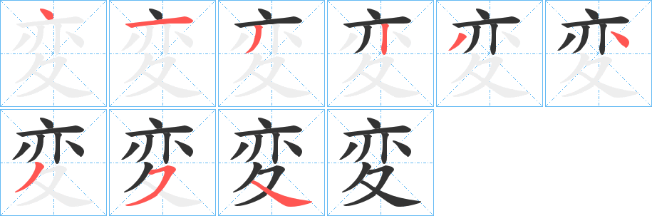 変的筆順?lè)植窖菔?>
					
                    <hr />
                    <h2>変的基本信息</h2>
                    <div   id=